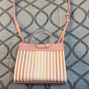 Lauren Conrad pink striped shoulder bag